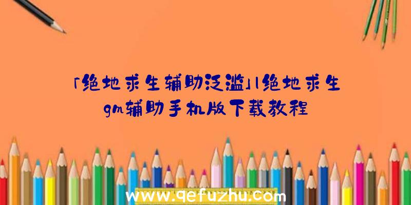 「绝地求生辅助泛滥」|绝地求生gm辅助手机版下载教程